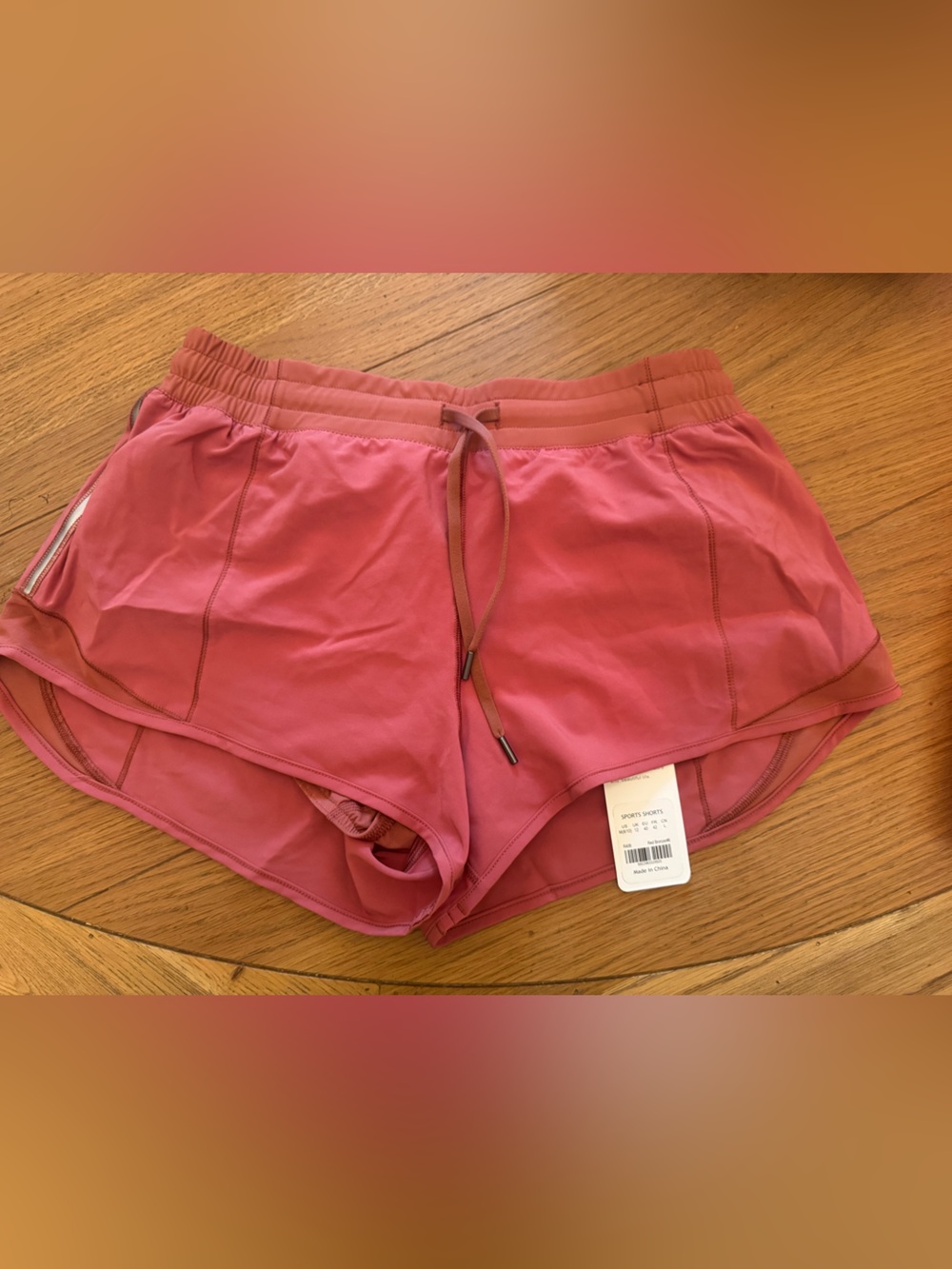 NWT CRZ YOGA Rose Pink Athletic Shorts with Drawstring Waist